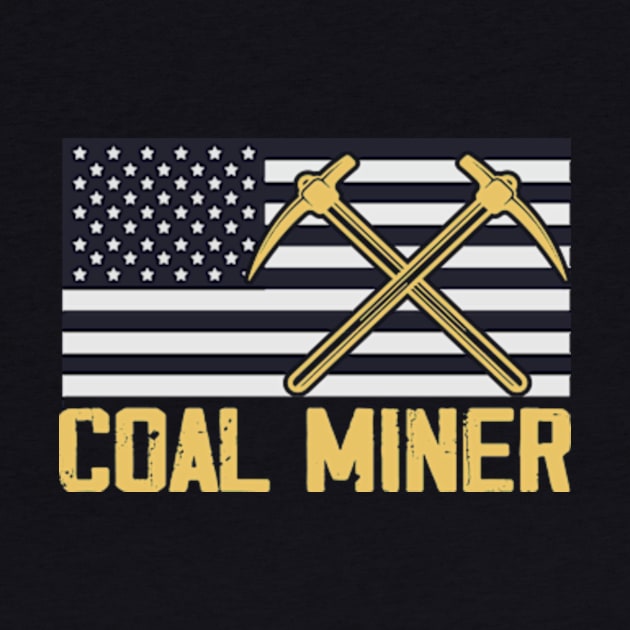 Coal Miner Flag American Patriotic Distressed by David Brown